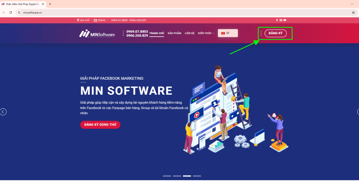Đăng nhập vào tài khoản MINSoftware.vn. Nếu chưa có tài khoản, khách hàng cần đăng ký tài khoản chính chủ trước khi kích hoạt GiftCode.
