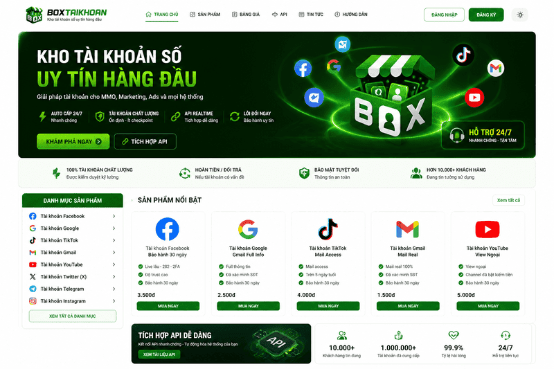Box Tài Khoản - Kho Tài Khoản Bản Quyền Cho MMO