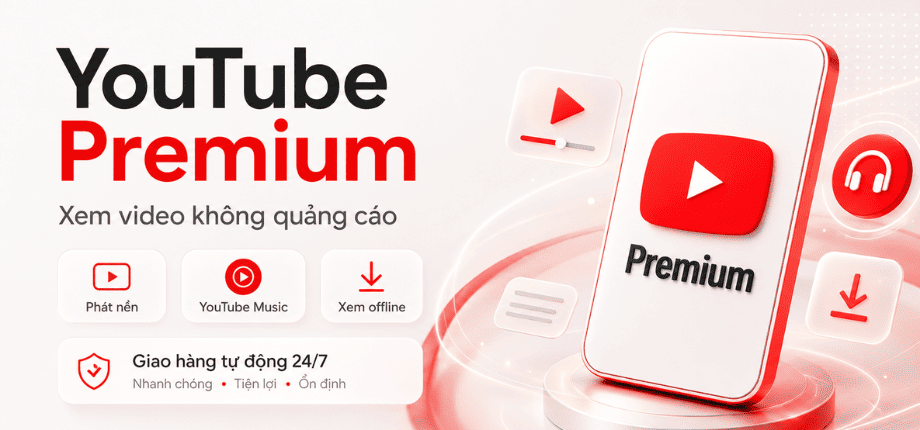 Tài Khoản YouTube Premium Giá Rẻ - Xem Video Không Quảng Cáo, Nghe Nhạc YouTube Music Và Phát Nền