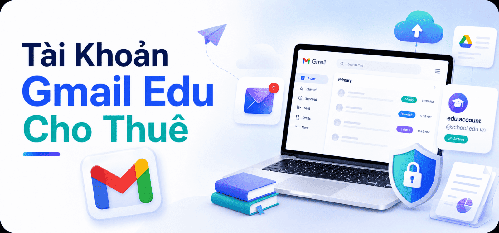 Cho Thuê Tài Khoản Gmail Edu .US - Giá Rẻ - Có Gmail - Mua Dưới 99/1 Lần - 2